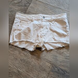 American Eagle Stretch White Rae hem Jean Shorts Size 10